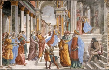 Domenico Ghirlandaio Painting - Presentaion Of The Virgin At The Temple Renaissance Florence Domenico Ghirlandaio